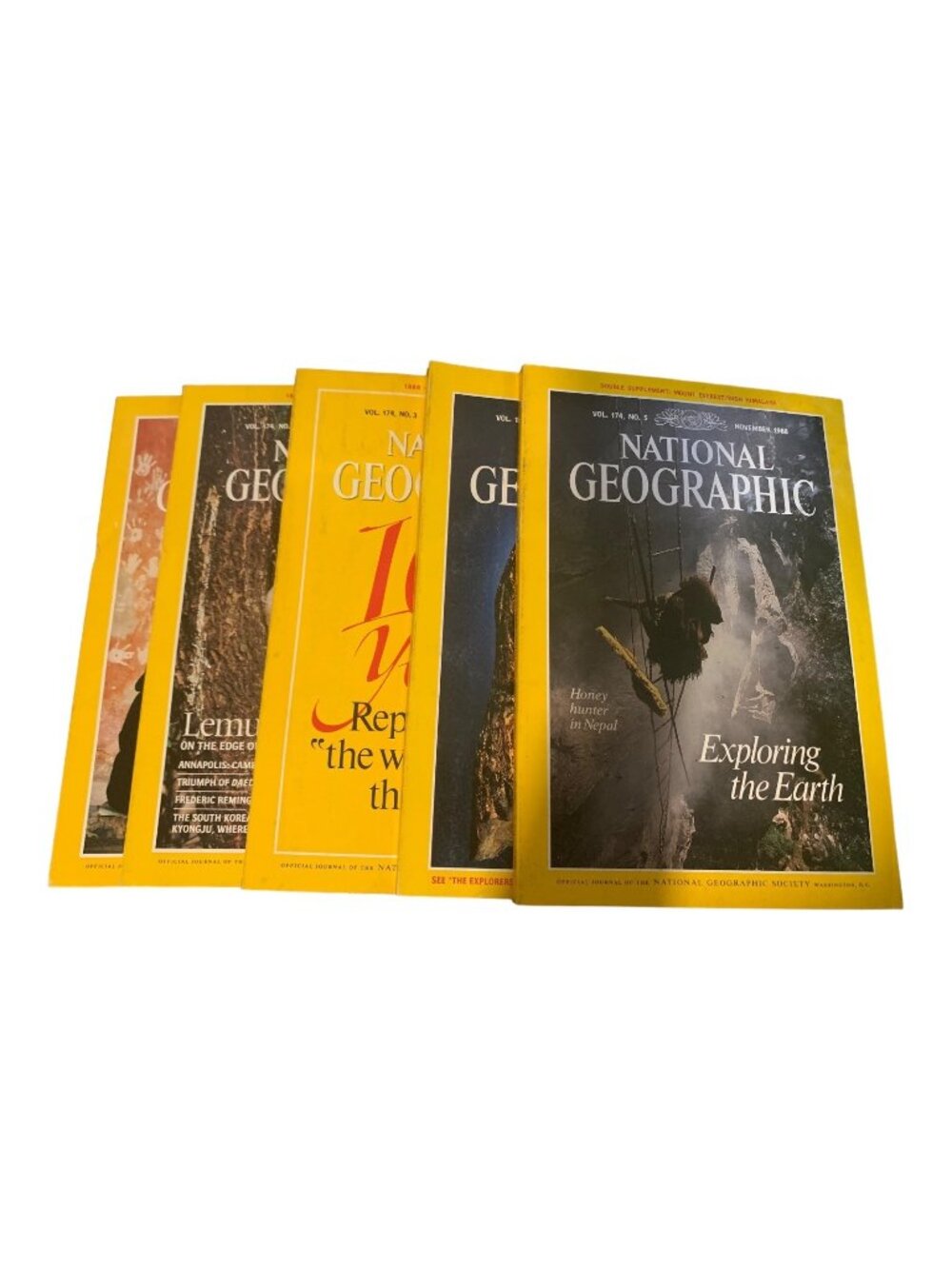 National Geographic 1988 Lot Jul-Nov Vol 174 Vintage Magazines Set